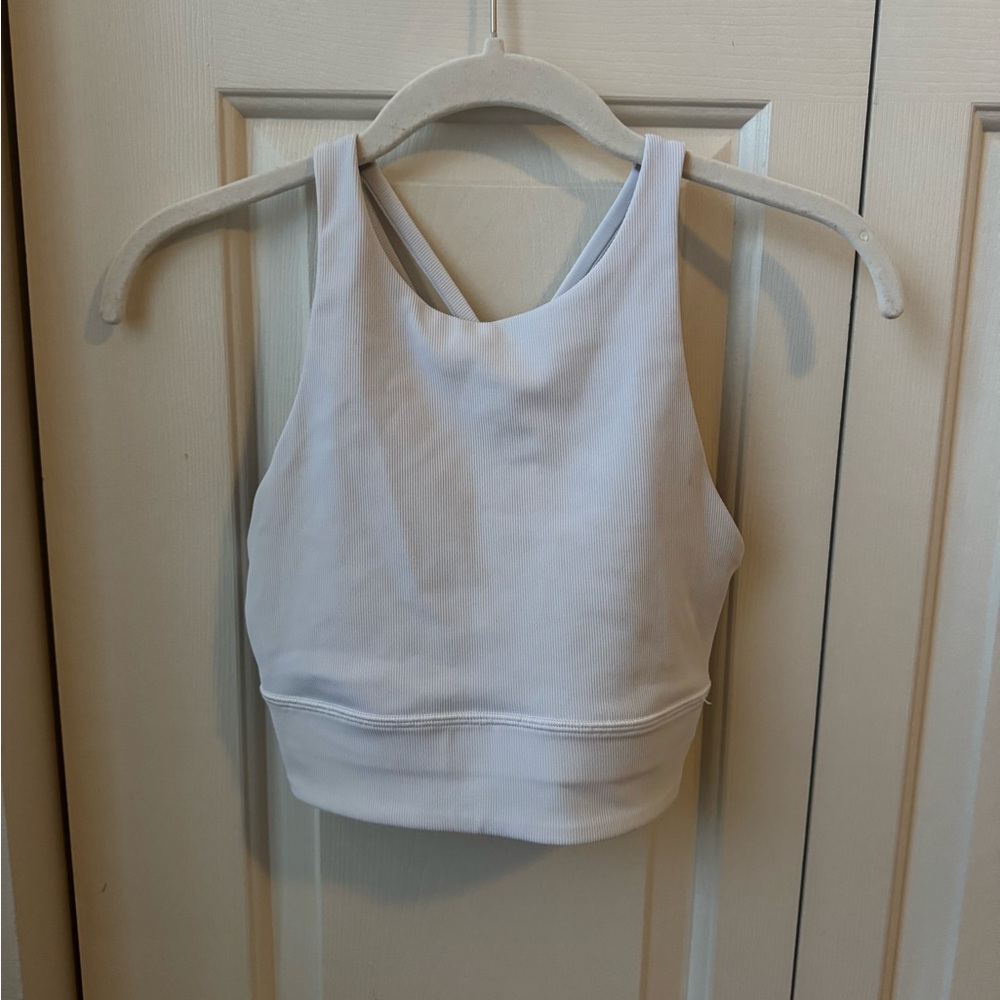White Racerback Crop Top